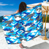 Blue Snow Camouflage Print Beach Sarong Wrap
