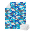 Blue Snow Camouflage Print Blanket