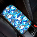 Blue Snow Camouflage Print Car Center Console Cover