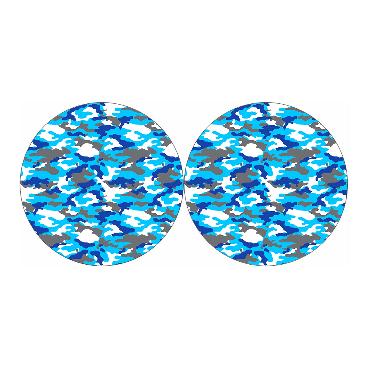 Blue Snow Camouflage Print Car Coasters