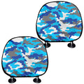 Blue Snow Camouflage Print Car Headrest Covers