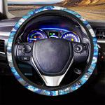 Blue Snow Camouflage Print Car Steering Wheel Cover