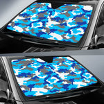 Blue Snow Camouflage Print Car Sun Shade GearFrost