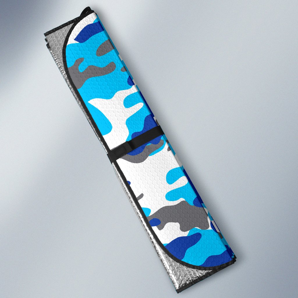 Blue Snow Camouflage Print Car Sun Shade GearFrost