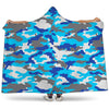 Blue Snow Camouflage Print Hooded Blanket