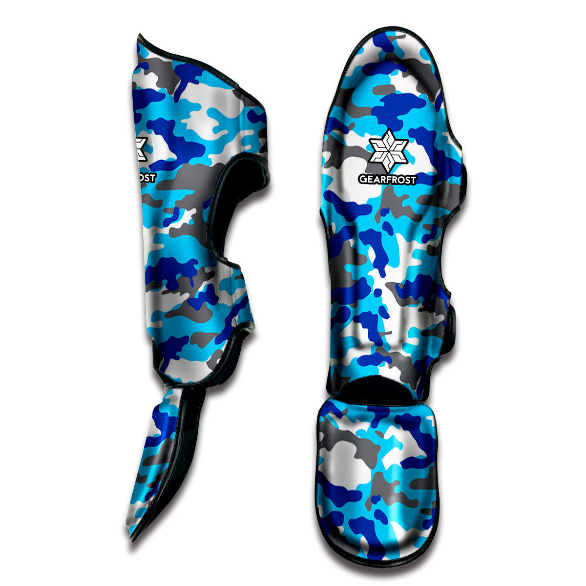 Blue Snow Camouflage Print Muay Thai Shin Guard