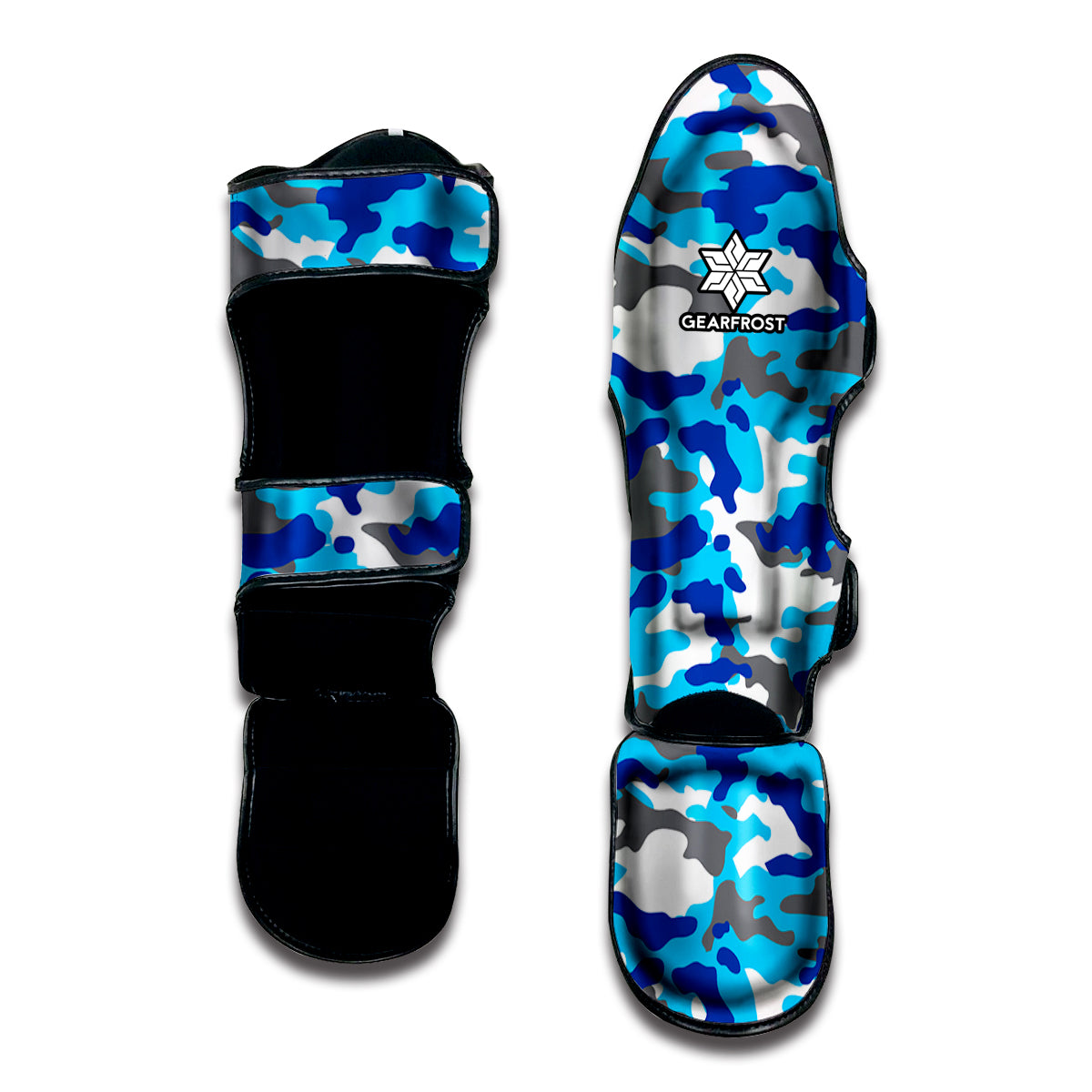Blue Snow Camouflage Print Muay Thai Shin Guard