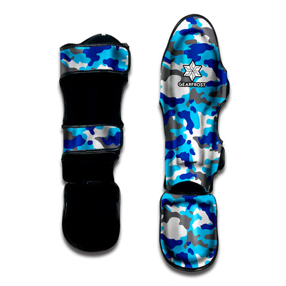 Blue Snow Camouflage Print Muay Thai Shin Guard