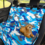 Blue Snow Camouflage Print Pet Car Back Seat Cover