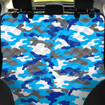 Blue Snow Camouflage Print Pet Car Back Seat Cover