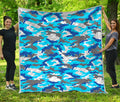 Blue Snow Camouflage Print Quilt