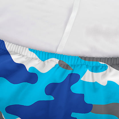 Blue Snow Camouflage Print Sofa Cover