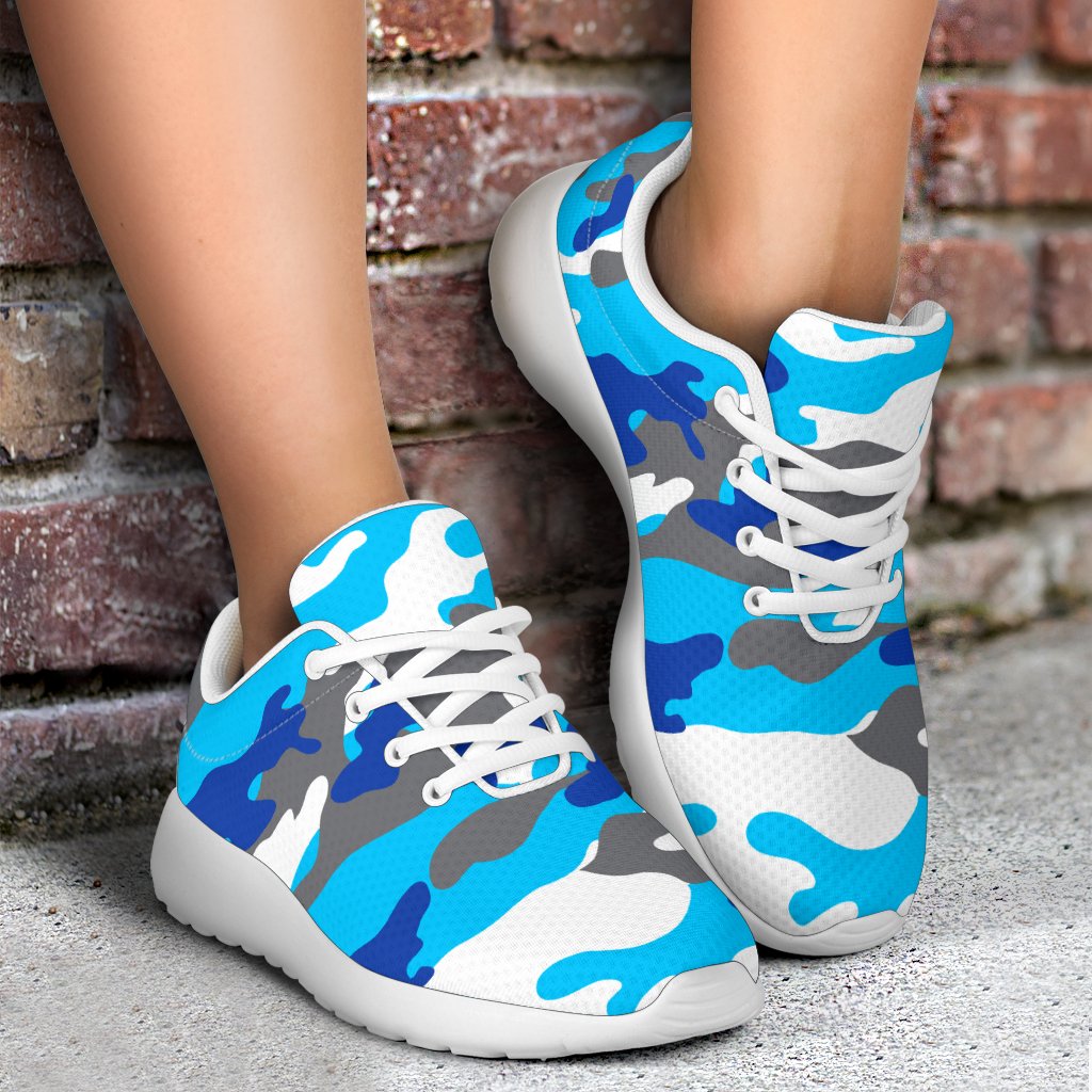 Blue Snow Camouflage Print Sport Shoes GearFrost