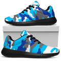 Blue Snow Camouflage Print Walking Shoes
