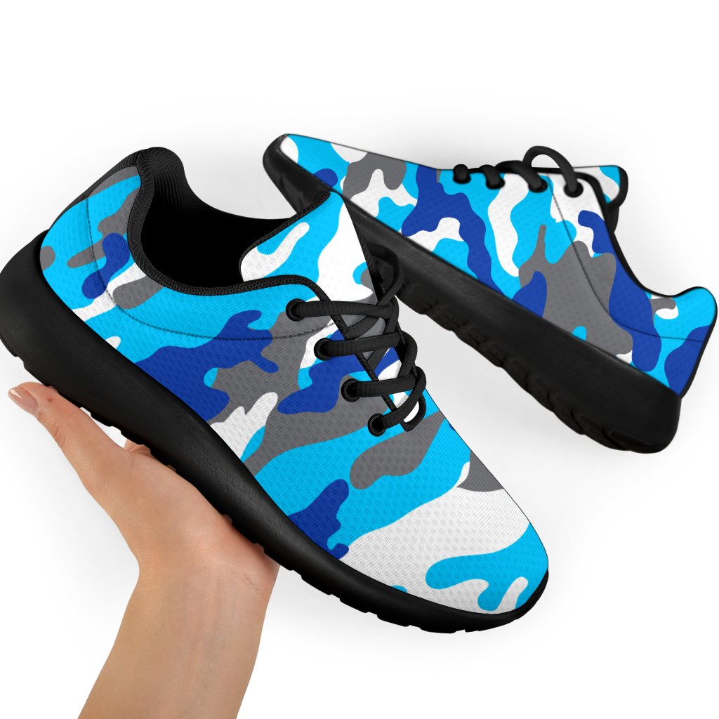 Blue Snow Camouflage Print Sport Shoes GearFrost