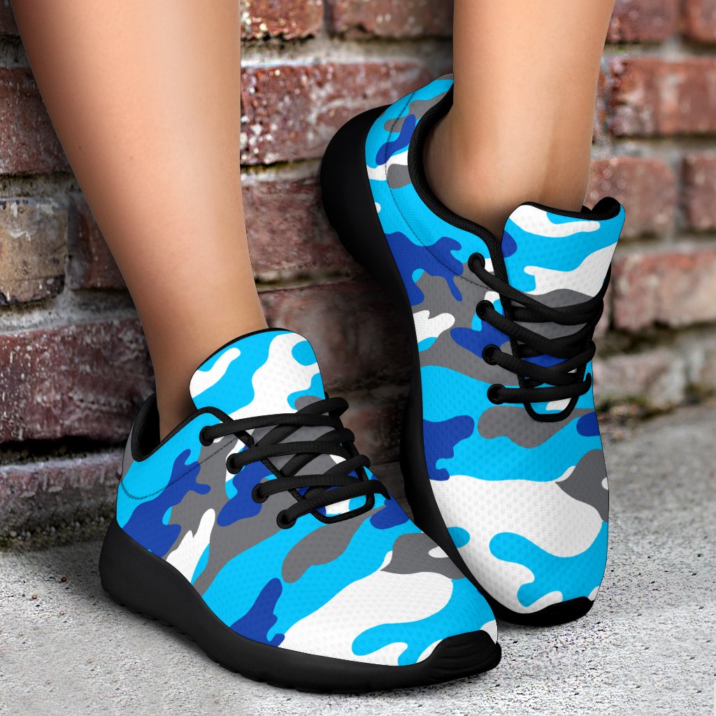 Blue Snow Camouflage Print Sport Shoes GearFrost