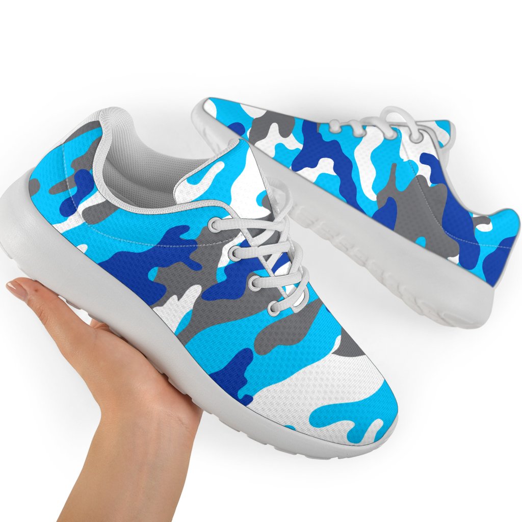 Blue Snow Camouflage Print Sport Shoes GearFrost