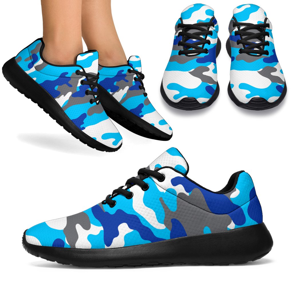 Blue Snow Camouflage Print Sport Shoes GearFrost