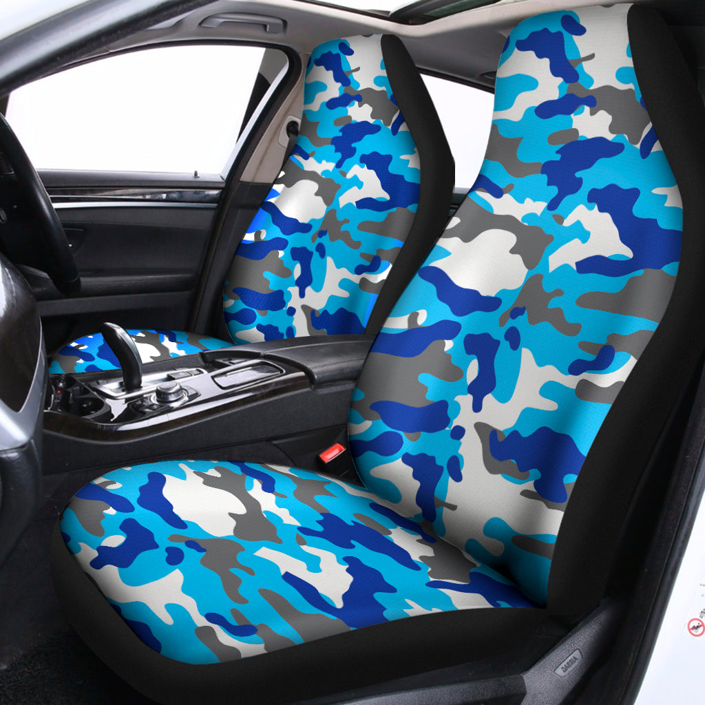 Blue Snow Camouflage Print Universal Fit Car Seat Covers