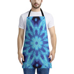 Blue Snowflake Kaleidoscope Print Apron