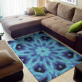 Blue Snowflake Kaleidoscope Print Floor Mat