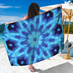 Blue Snowflake Kaleidoscope Print Beach Sarong Wrap