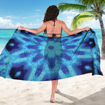 Blue Snowflake Kaleidoscope Print Beach Sarong Wrap