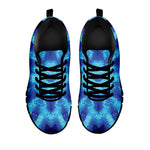 Blue Snowflake Kaleidoscope Print Black Sneakers