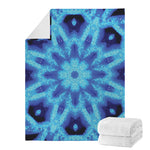 Blue Snowflake Kaleidoscope Print Blanket