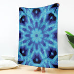 Blue Snowflake Kaleidoscope Print Blanket