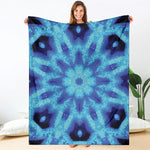 Blue Snowflake Kaleidoscope Print Blanket