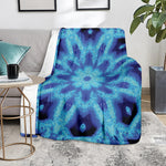 Blue Snowflake Kaleidoscope Print Blanket