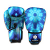 Blue Snowflake Kaleidoscope Print Boxing Gloves