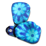 Blue Snowflake Kaleidoscope Print Boxing Gloves