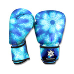 Blue Snowflake Kaleidoscope Print Boxing Gloves