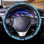 Blue Snowflake Kaleidoscope Print Car Steering Wheel Cover