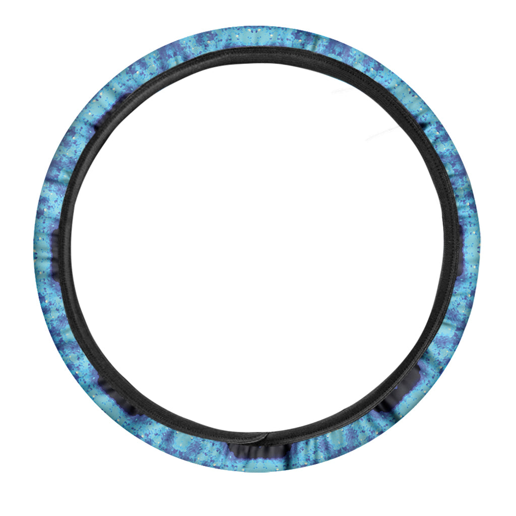 Blue Snowflake Kaleidoscope Print Car Steering Wheel Cover