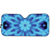 Blue Snowflake Kaleidoscope Print Car Sun Shade