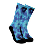 Blue Snowflake Kaleidoscope Print Crew Socks