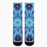 Blue Snowflake Kaleidoscope Print Crew Socks