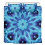 Blue Snowflake Kaleidoscope Print Duvet Cover Bedding Set