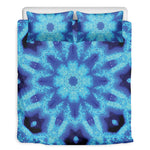 Blue Snowflake Kaleidoscope Print Duvet Cover Bedding Set