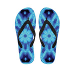 Blue Snowflake Kaleidoscope Print Flip Flops