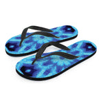 Blue Snowflake Kaleidoscope Print Flip Flops
