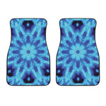 Blue Snowflake Kaleidoscope Print Front Car Floor Mats