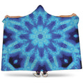 Blue Snowflake Kaleidoscope Print Hooded Blanket