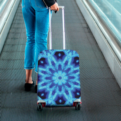 Blue Snowflake Kaleidoscope Print Luggage Cover