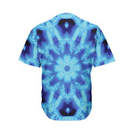 Blue Snowflake Kaleidoscope Print Men's Baseball Jersey