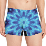 Blue Snowflake Kaleidoscope Print Men's Boxer Briefs