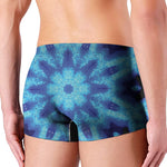 Blue Snowflake Kaleidoscope Print Men's Boxer Briefs